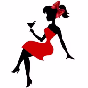 Toppery wycinane laserowo w kształcie Topper na tort Dziewczyna z kieliszkiem w sukience plexi